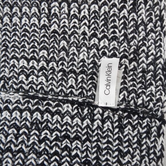 NWT Calvin Klein Infinity Black and White Knit Scarf Unisex - Picture 5 of 10